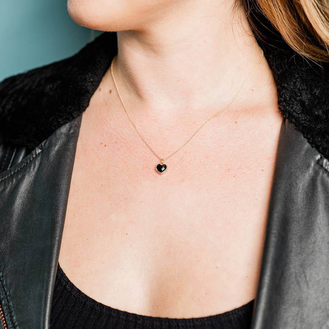 Heart of Stone Onyx Necklace: 18 Inch