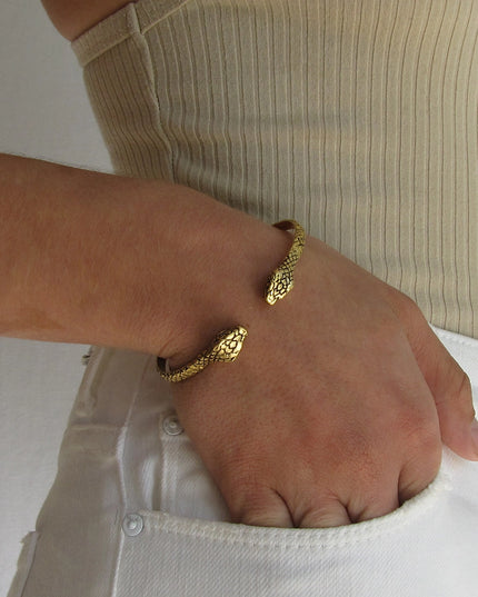 Gold Snake Cuff Bracelet