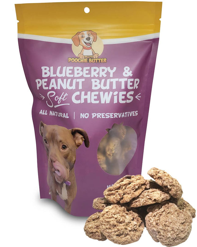8oz Peanut Butter & Blueberry Soft Chewy Dog Treats: 8oz