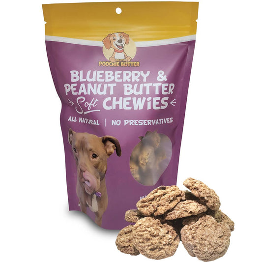 8oz Peanut Butter & Blueberry Soft Chewy Dog Treats: 8oz