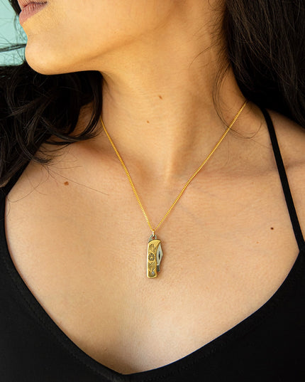 Gold Wildflower Knife Necklace
