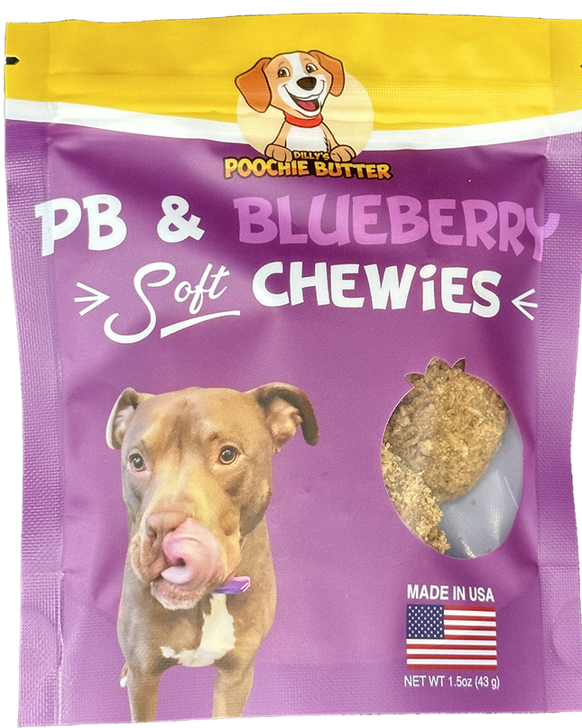 8oz Peanut Butter & Blueberry Soft Chewy Dog Treats: 8oz