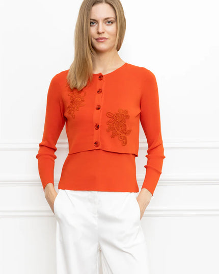 Flower Emb Cardigan
