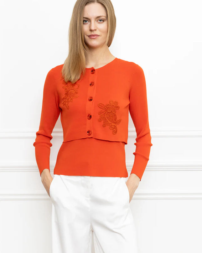 Flower Emb Cardigan