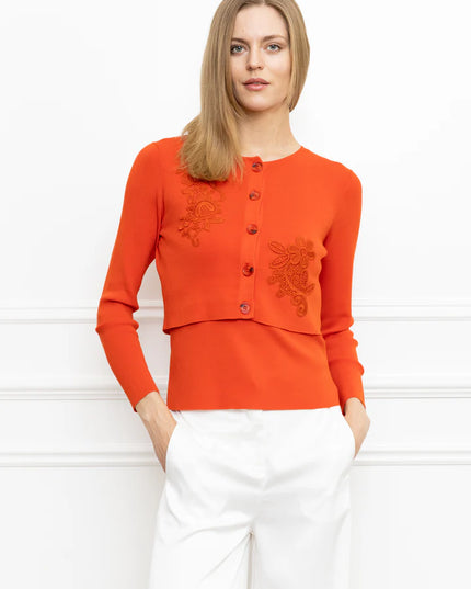 Flower Emb Cardigan