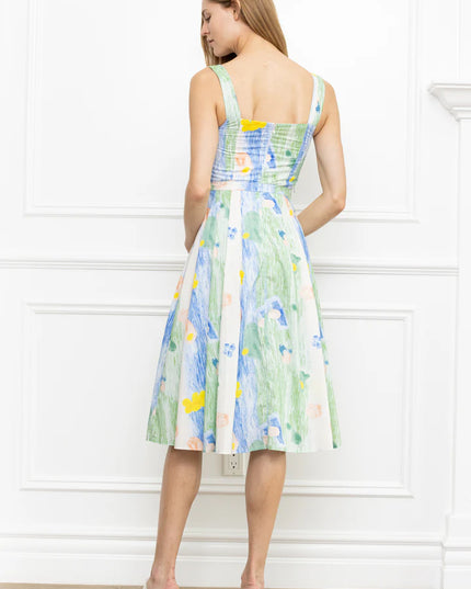 Water Color Print Dress