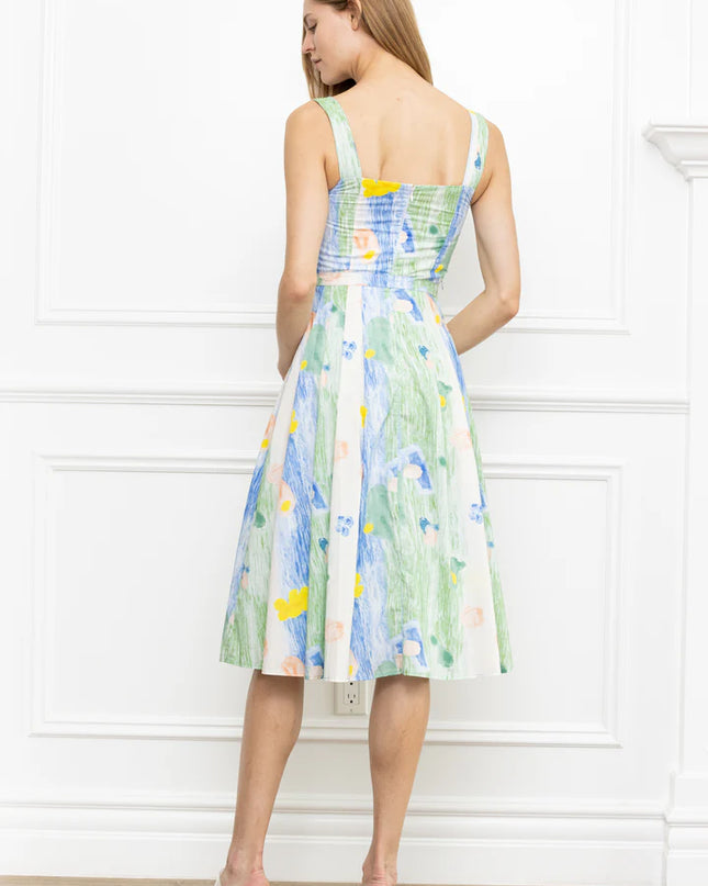 Water Color Print Dress