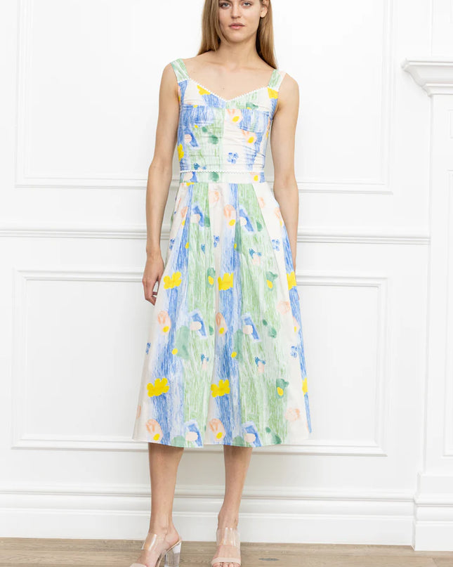 Water Color Print Dress