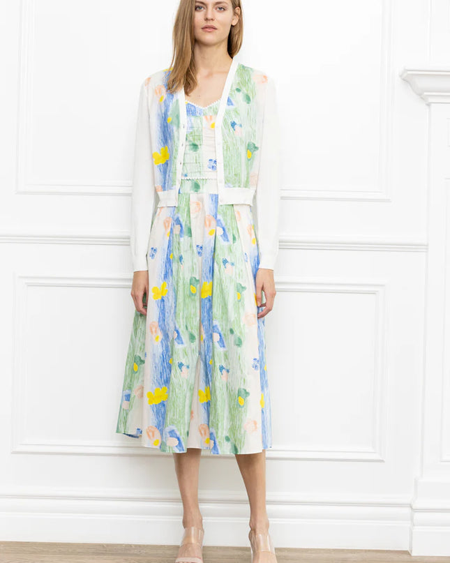 Water Color Print Dress