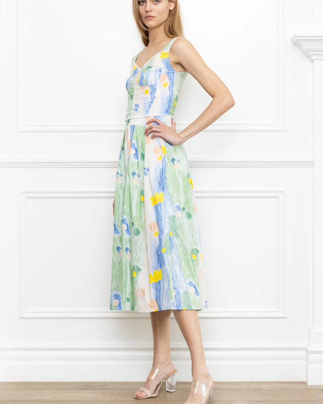 Water Color Print Dress