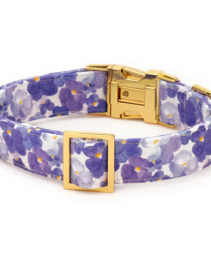 Pressed Pansies Spring Dog Collar