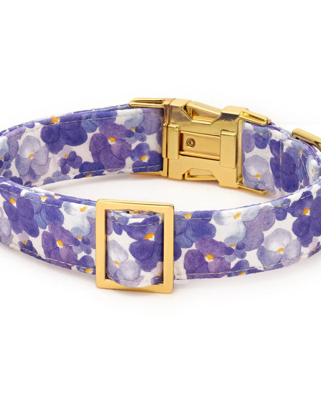 Pressed Pansies Spring Dog Collar