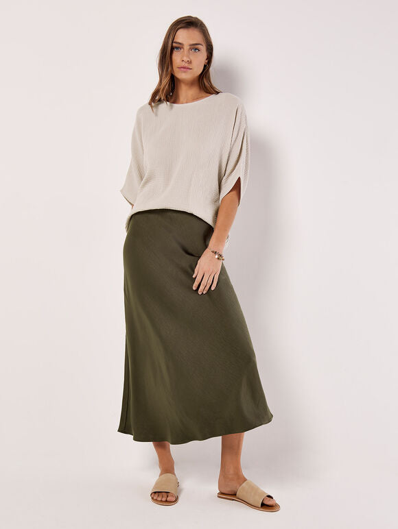 Satin Bias Cut Maxi Skirt