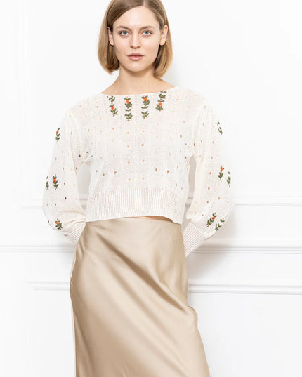 Flower Emb. Sweatert