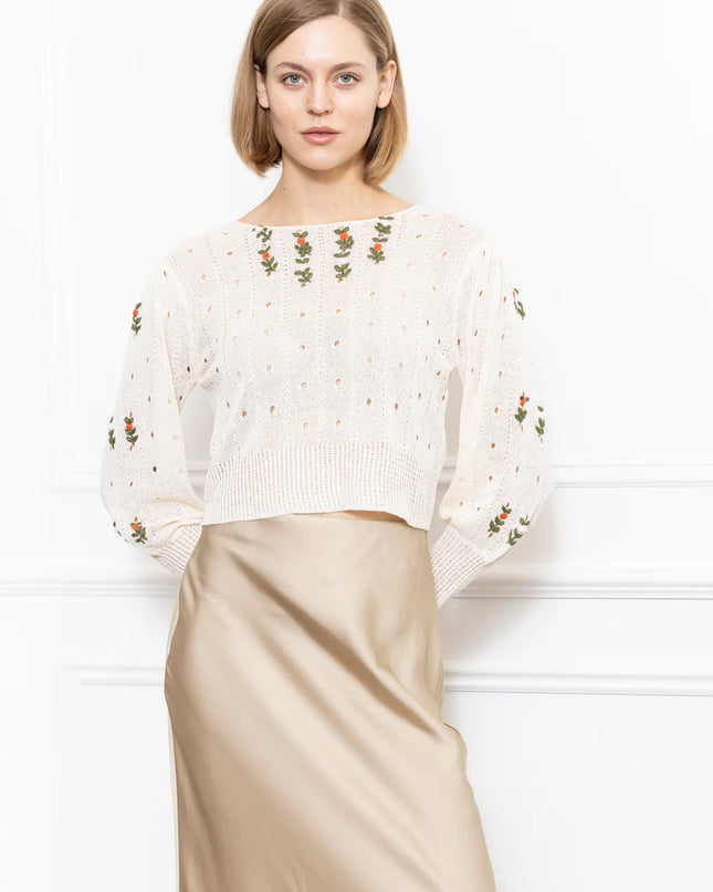 Flower Emb. Sweatert
