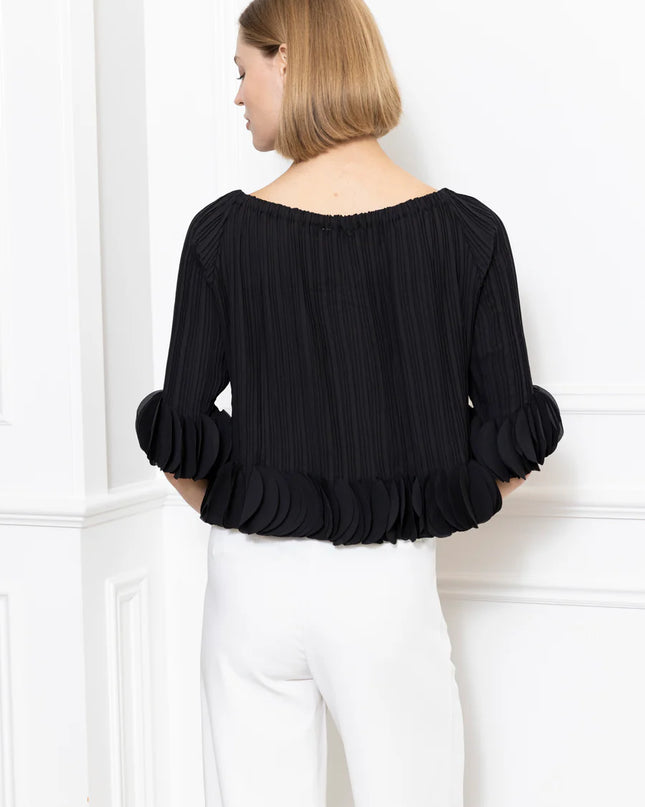 3D Petals Pleated Top