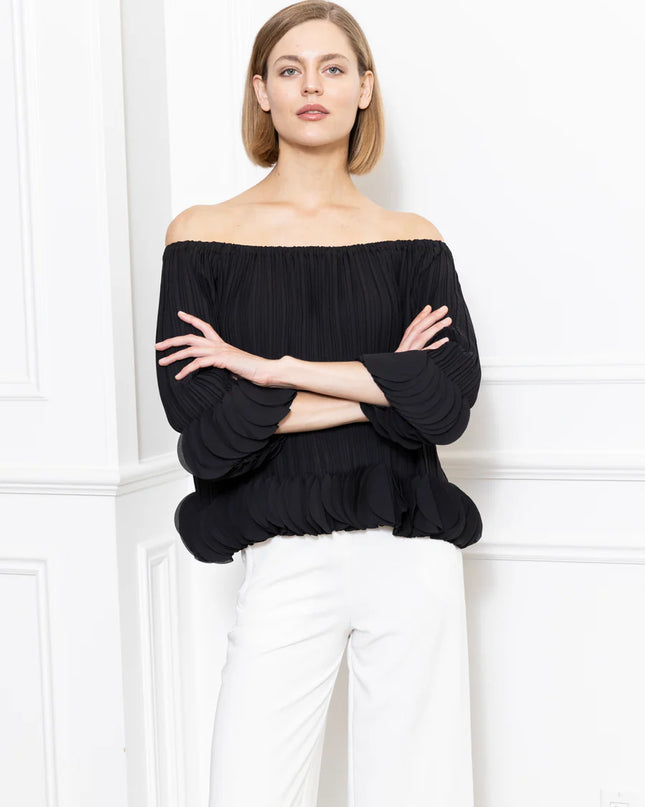 3D Petals Pleated Top