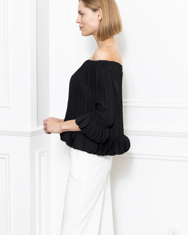 3D Petals Pleated Top
