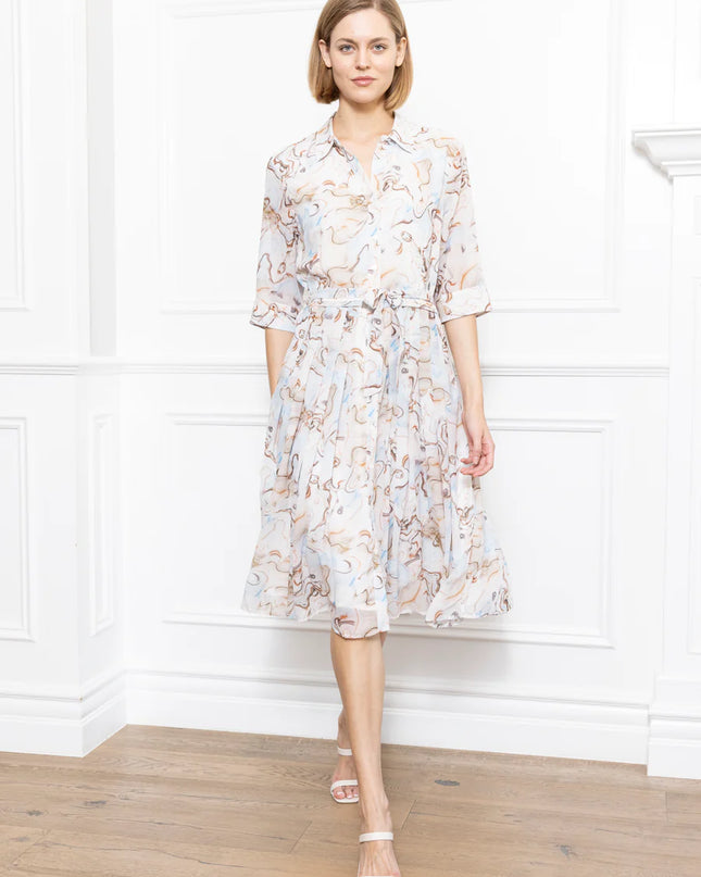 Marble Print Shirt Dress