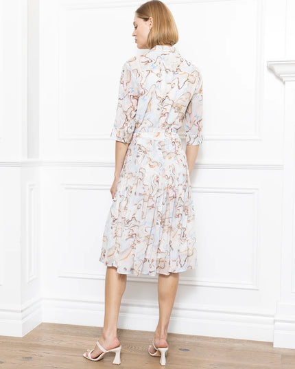 Marble Print Shirt Dress