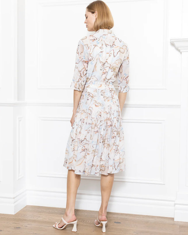 Marble Print Shirt Dress