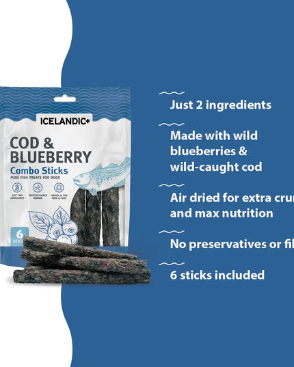 Cod & Blueberry Combo Sticks For Dogs