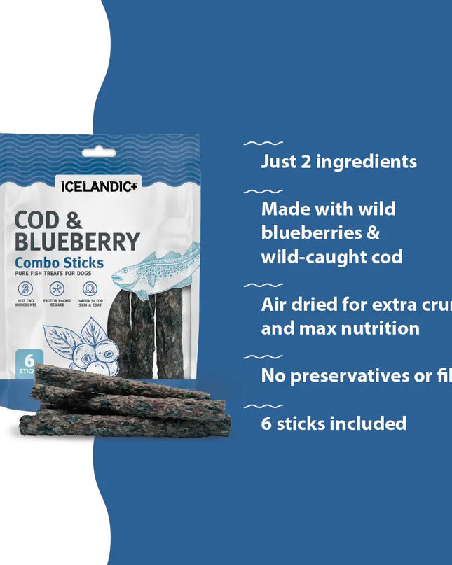 Cod & Blueberry Combo Sticks For Dogs