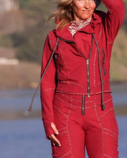 Bomber Jacket in Merlot