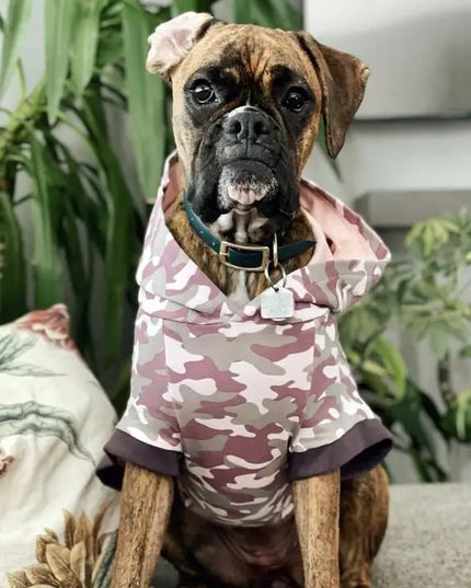 Bamboo Mackinac Island  Dog Hoodie Pink Camouflage