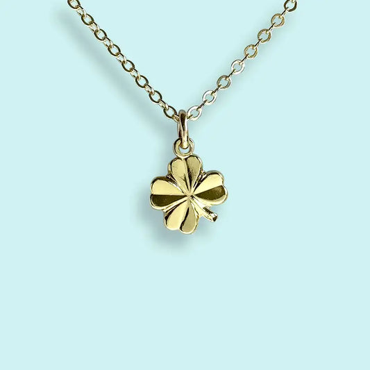 Gold Tiny Clover Necklace