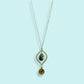 Labradorite and Compass Necklace: 28 Inch