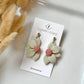 Half Daisy - Polymer Clay Dangle: Speckled White