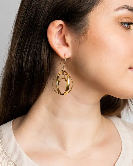 Golden Astrolabe Earrings