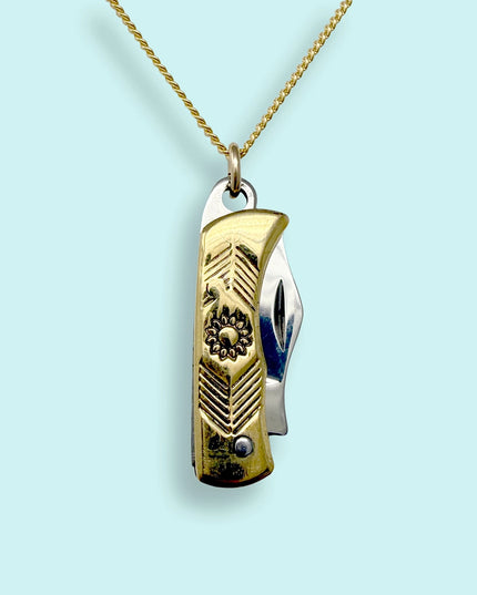 Gold Wildflower Knife Necklace