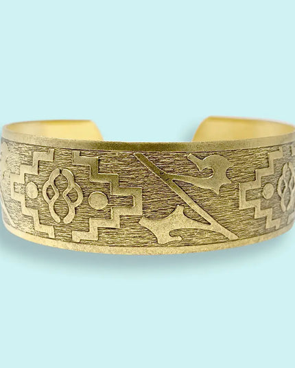 Gold Aztec Cuff Bracelet
