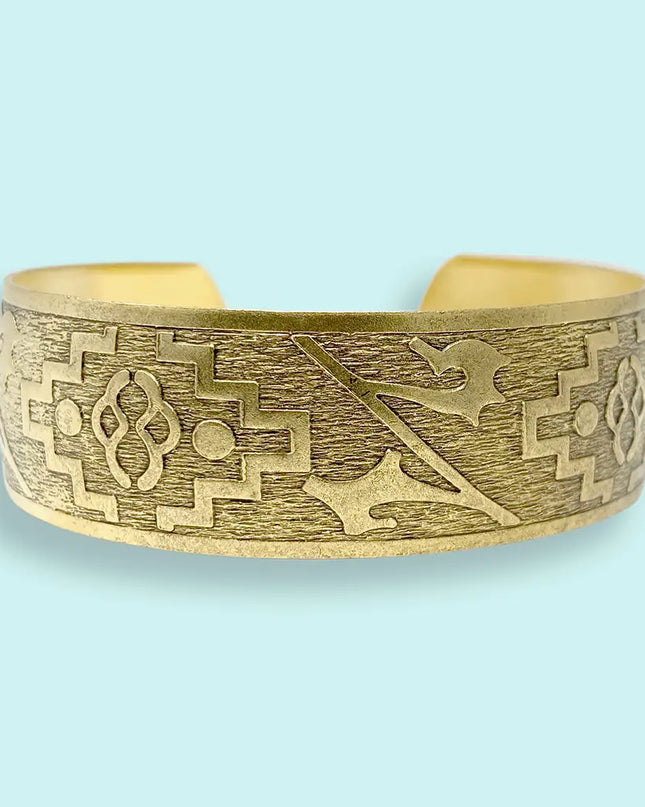 Gold Aztec Cuff Bracelet
