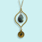 Labradorite and Compass Necklace: 28 Inch