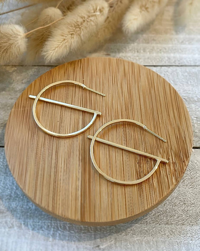 Gold Geometric Hoop