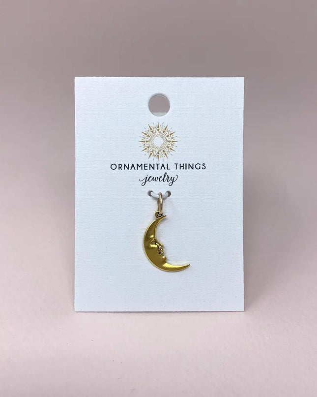 Golden Man in the Moon Charm