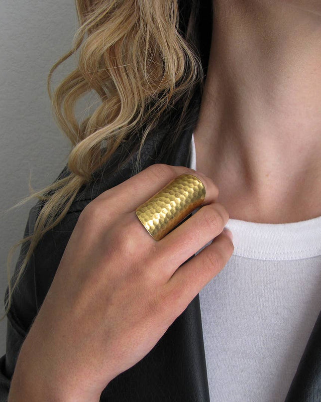 Gold Cigar Band Ring: Carded