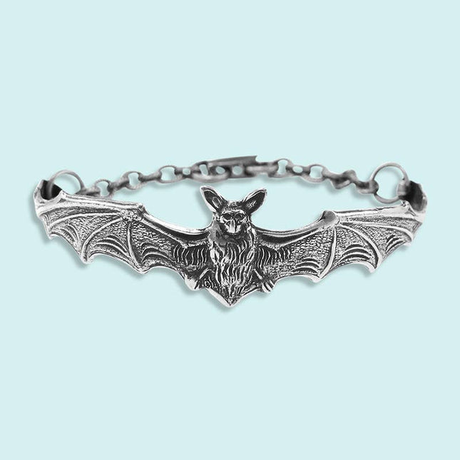Silver Bat Bracelet: Medium