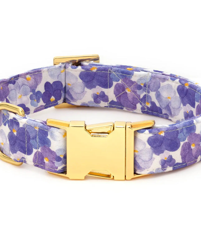 Pressed Pansies Spring Dog Collar