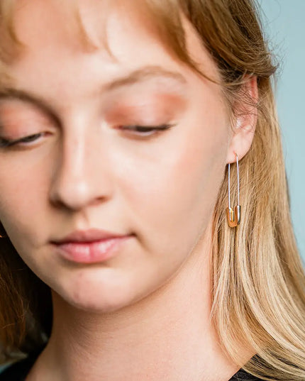 Gold Safety Pin Earrings