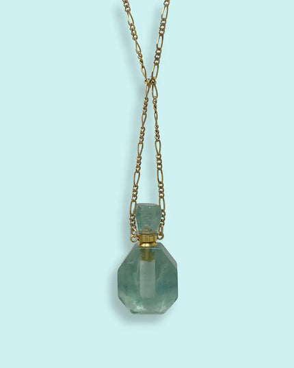 Fluorite Perfume Bottle Necklace
