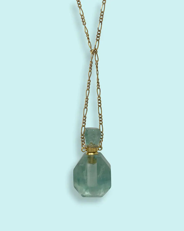 Fluorite Perfume Bottle Necklace