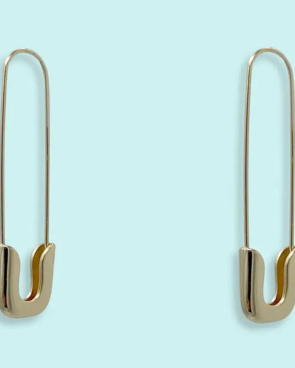 Gold Safety Pin Earrings
