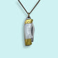 Tiny Pearl Handle Knife on Brass Chain Necklace: 20 Inch