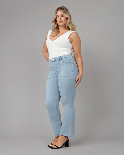 Billie High Rise Bootcut Jeans 28" Inseam Dusty Sky