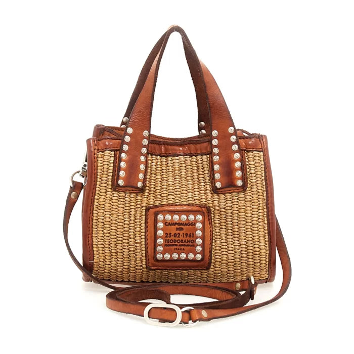 "Veracruz" in straw and cognac leather