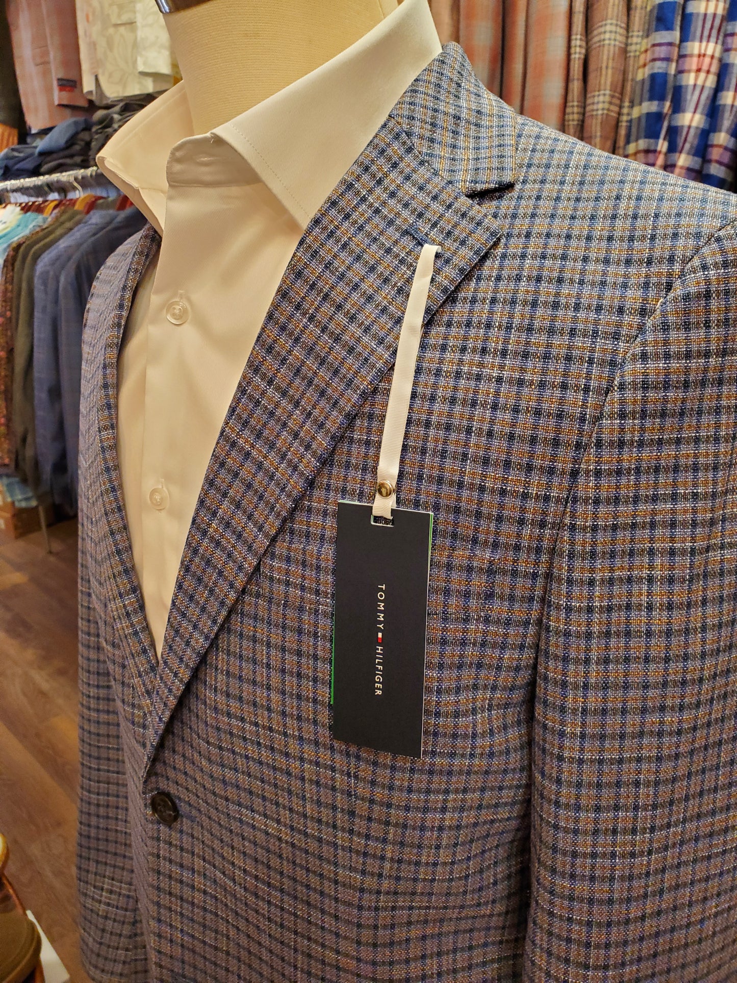 Tommy Hilfiger Conrad small check pattern sports jacket, lightweight summer jacket, Mackinac Island boutique